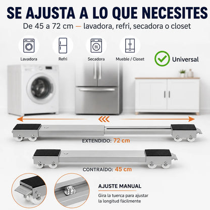 Base Móvil Ajustable | Mueve Electrodomésticos Pesados Sin Esfuerzo