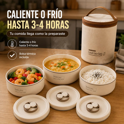 🍱 Lonchera Lunch Box 3 Niveles | Tus Comidas Organizadas y Frescas Todo el Día