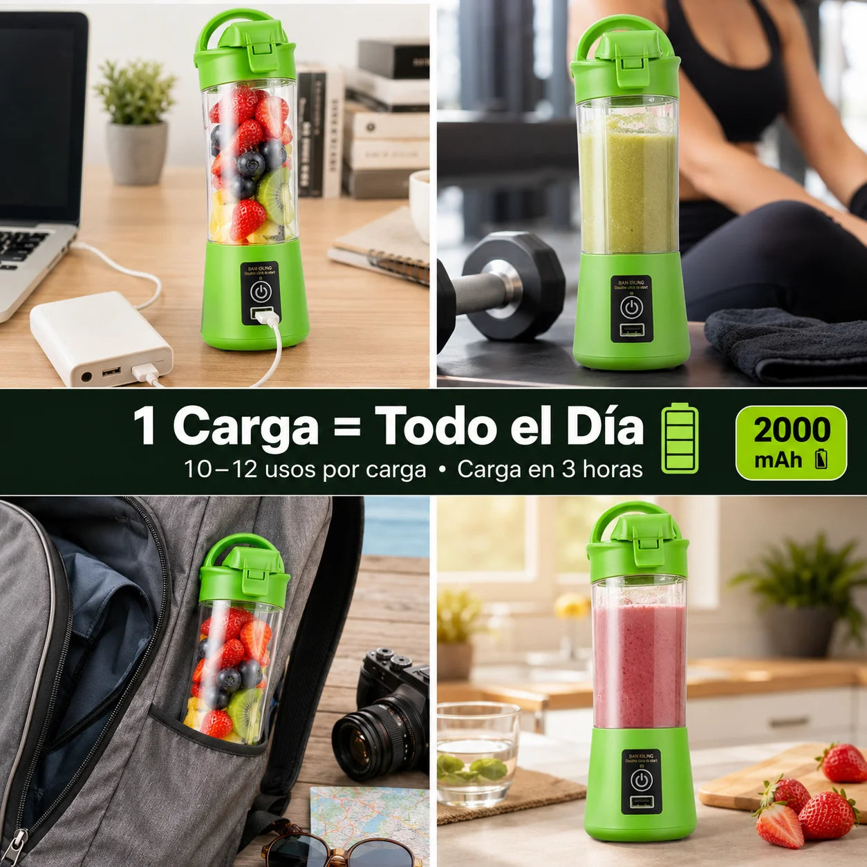 🥤 Mini Licuadora Portátil | Tus Batidos Favoritos Siempre Contigo