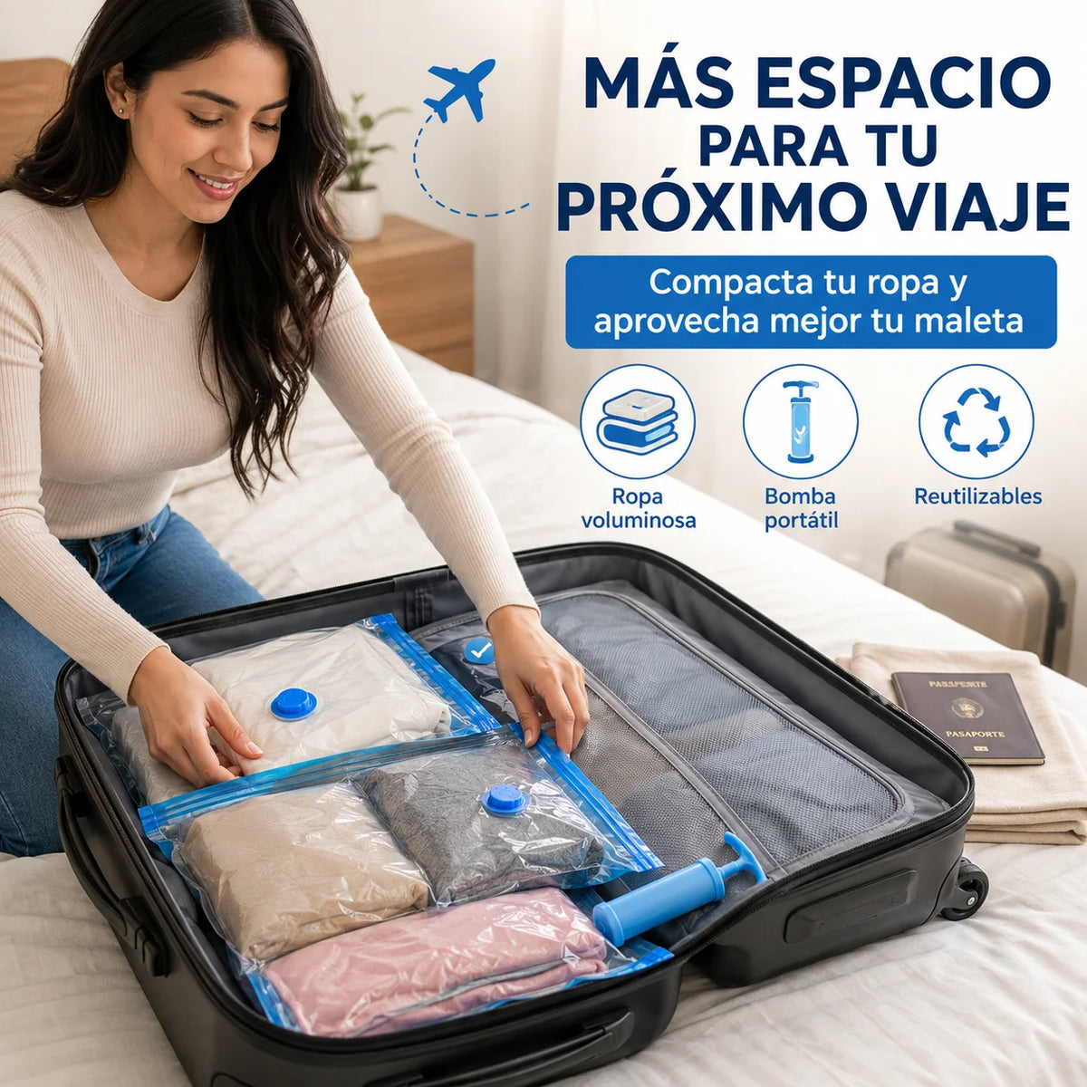 Bolsas al Vacío con Bomba | Hasta 80% Menos Volumen