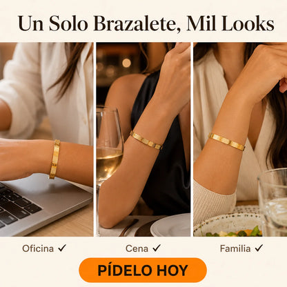 Brazalete Bañado Oro 18K | Lujo Elegante que Dura Todo el Día