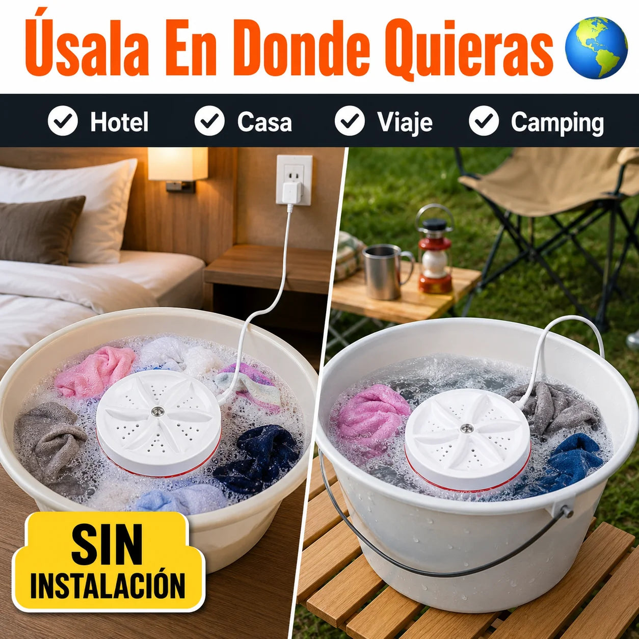 Mini Lavadora Portátil USB | Ropa Limpia Sin Esfuerzo, En Cualquier Lugar