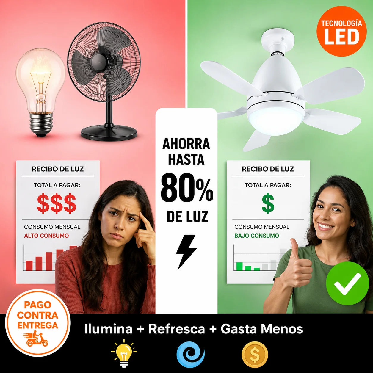 💡 Bombillo Ventilador 2 en 1 | Fresco e Iluminación Sin Instalar Nada