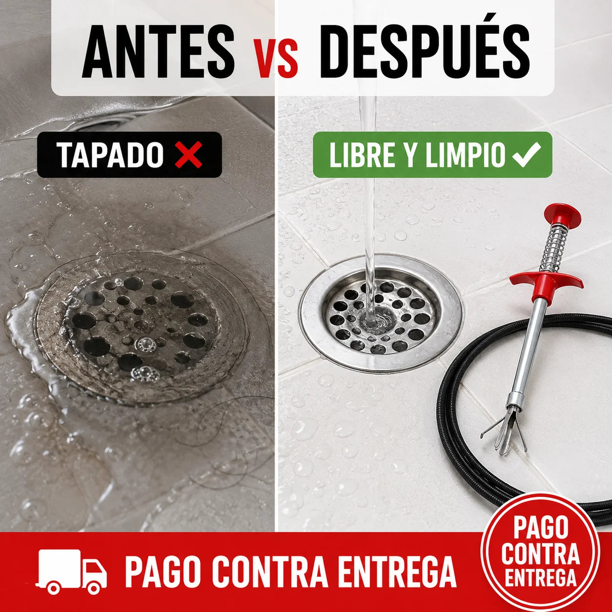 Pinza Destapa Tuberías | Desatasca Cualquier Drenaje en Segundos