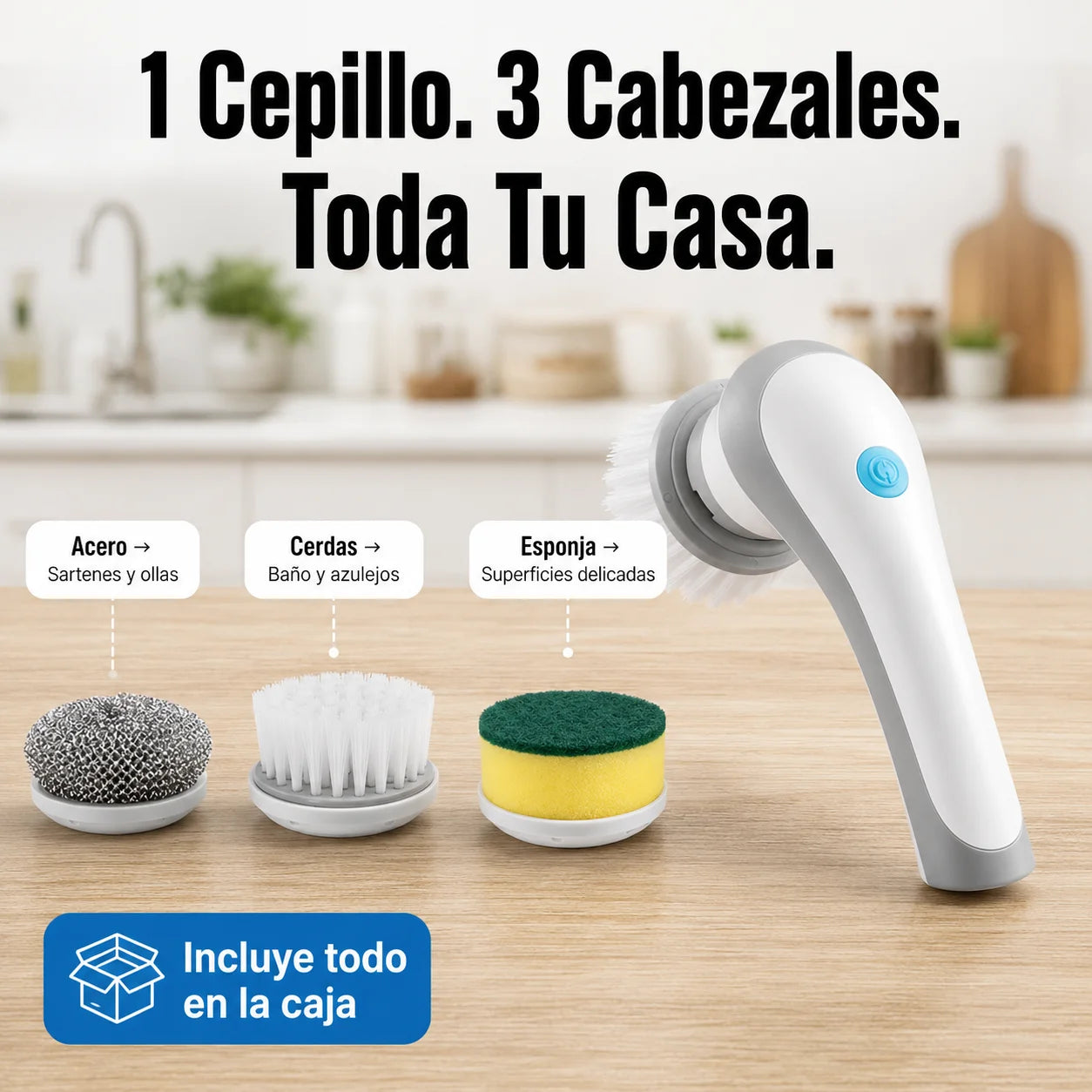 🧹 Cepillo Eléctrico 5 en 1 | Limpieza Profunda Sin Esfuerzo