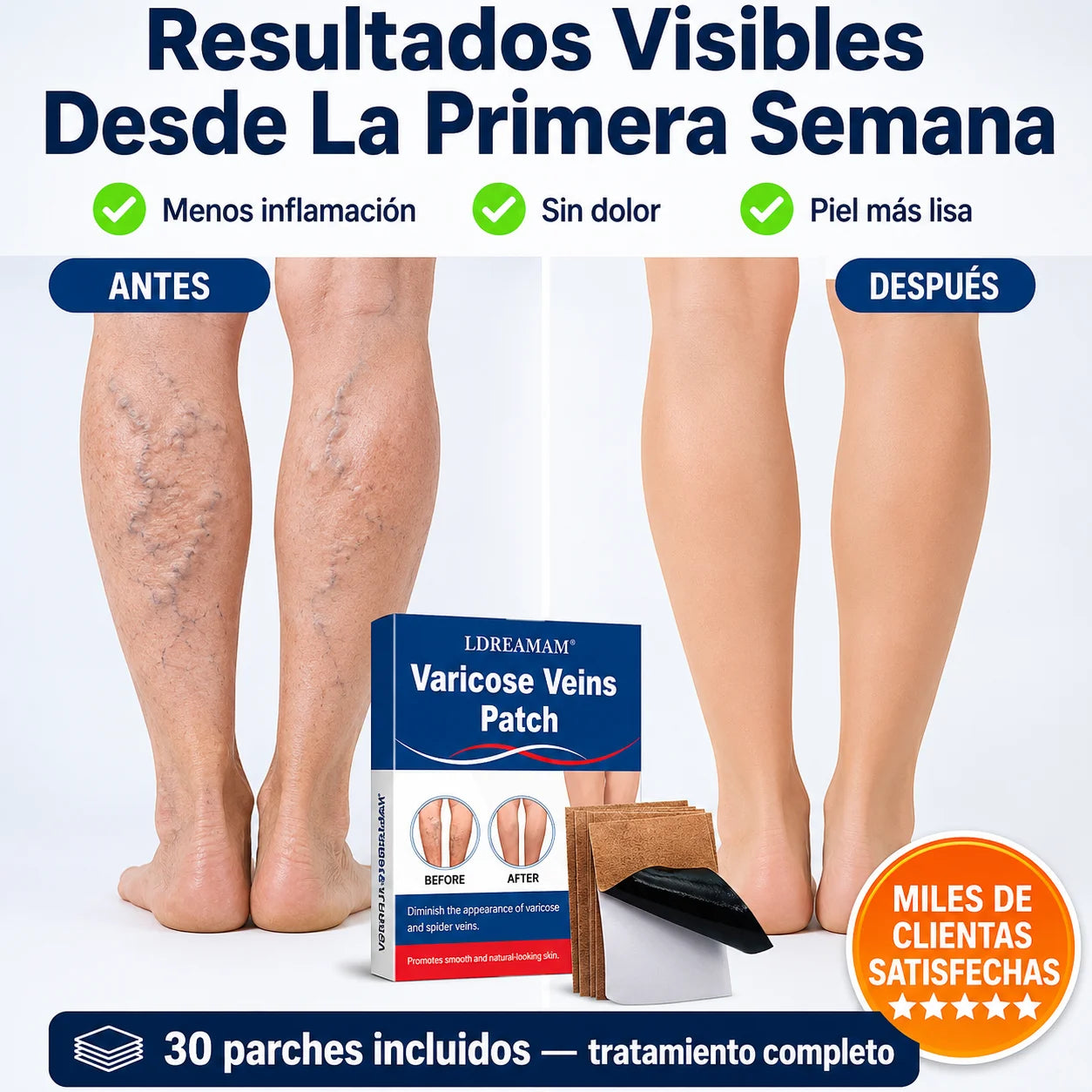 🩹 Parche Para Varices | Circulación Activa y Piernas Sin Dolor