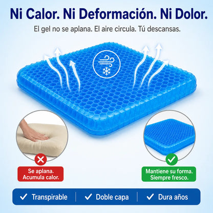 🪑 Cojín de Gel Ortopédico | Siéntate Horas Sin Dolor de Espalda