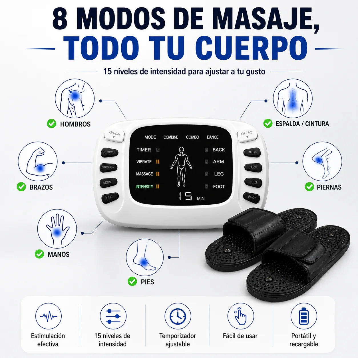 Kit Sandalias Electroestimuladoras | Adiós al Dolor Muscular en Minutos