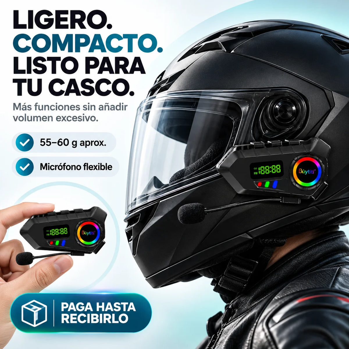 Auricular para Casco Büytiti TK-2572 | Conéctate Sin Sacar el Celular