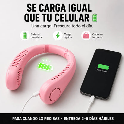 🧊 Ventilador de Cuello Sin Aspas | Frescura Instantánea Sin Ocupar Tus Manos
