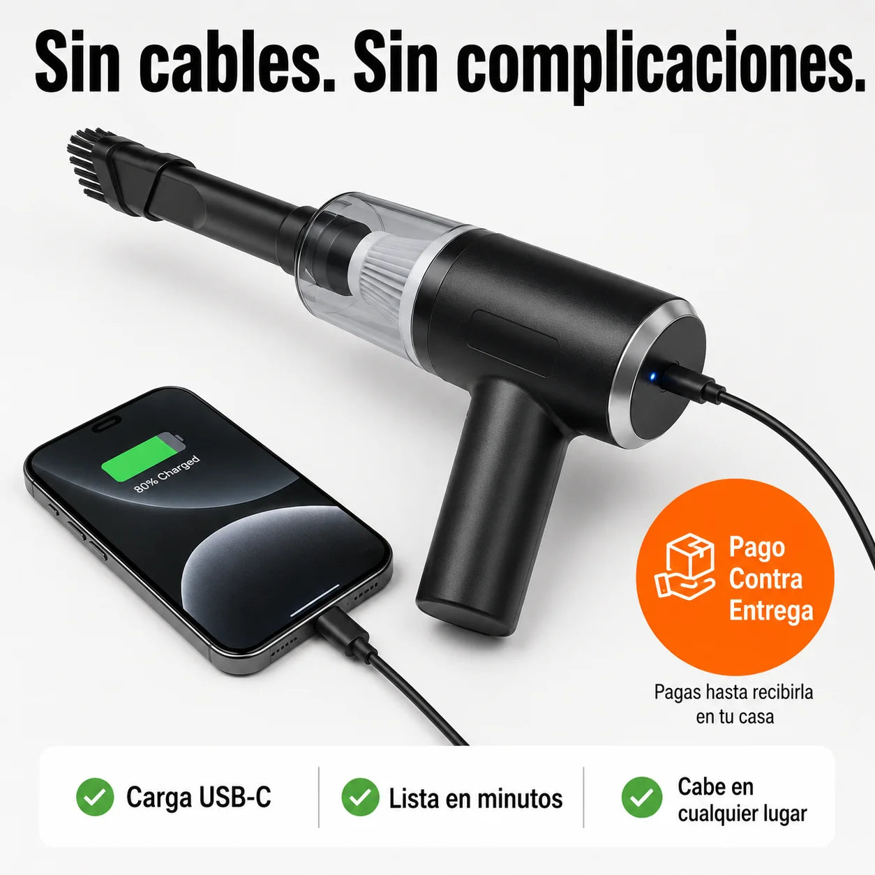 Aspiradora Portátil 3 en 1 | Tu Auto y Casa Limpios en Minutos