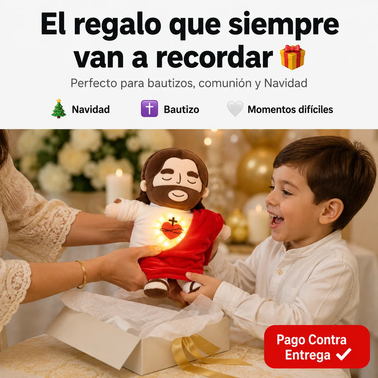 Peluche Jesús que Respira | Calma la Ansiedad y Trae Paz a Tu Hogar