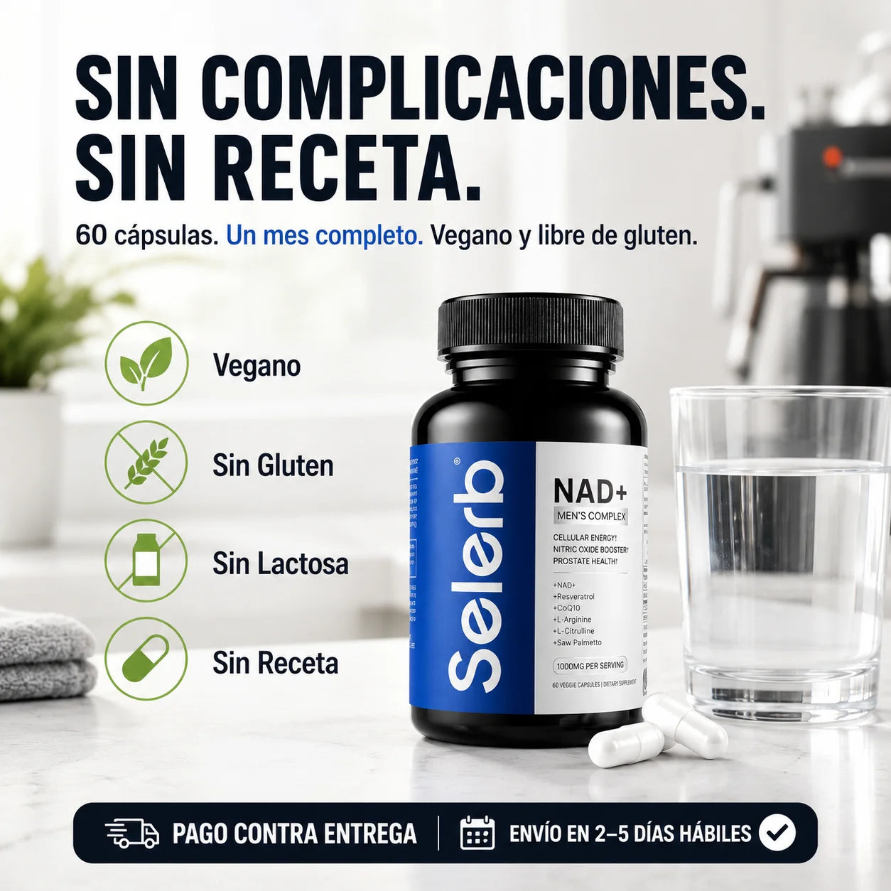 NAD Selerb Men's Complex | Vitalidad y Potencia Masculina Real