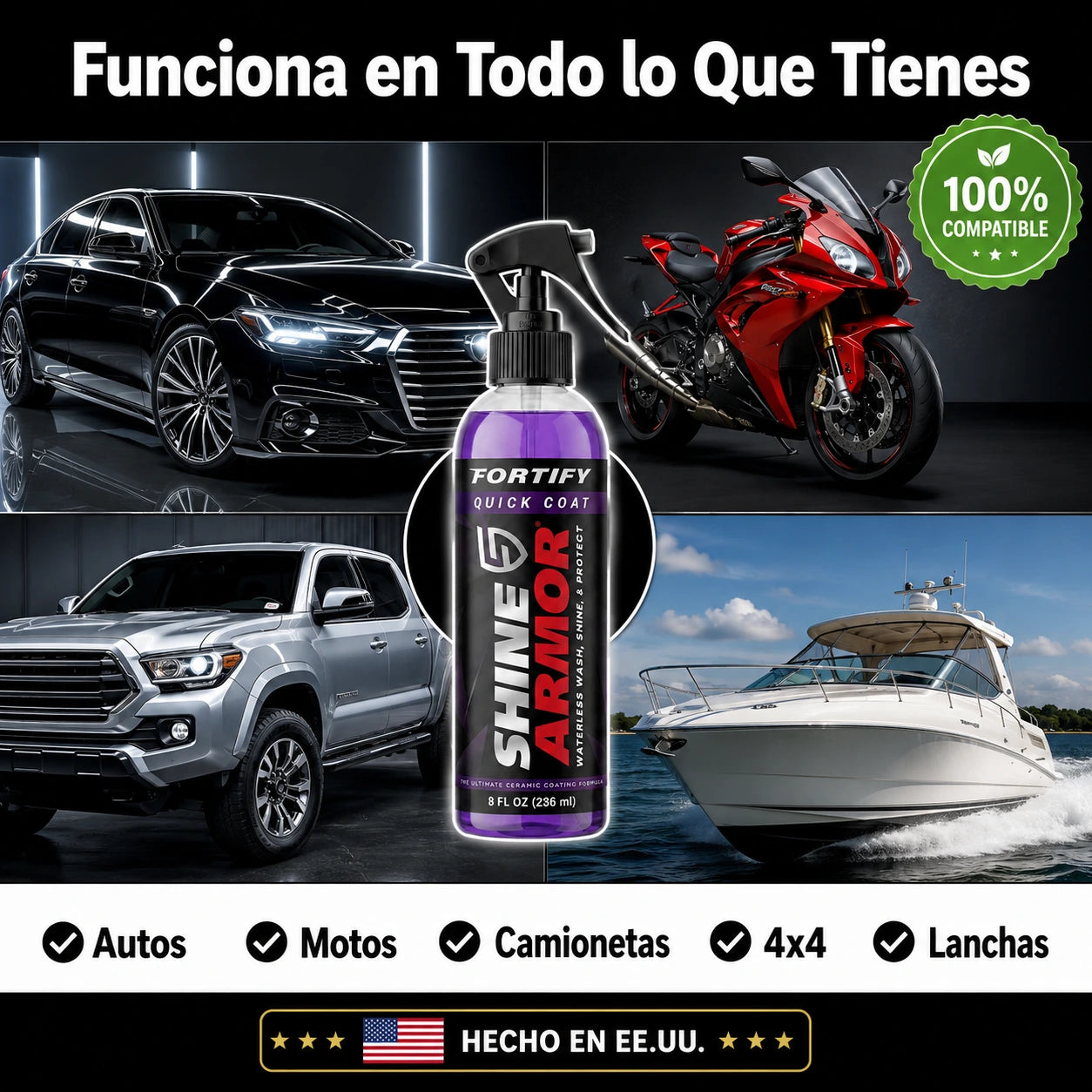 🚗 Cera Cerámica 3 en 1 | Brillo Profesional Sin Ir al Car Wash
