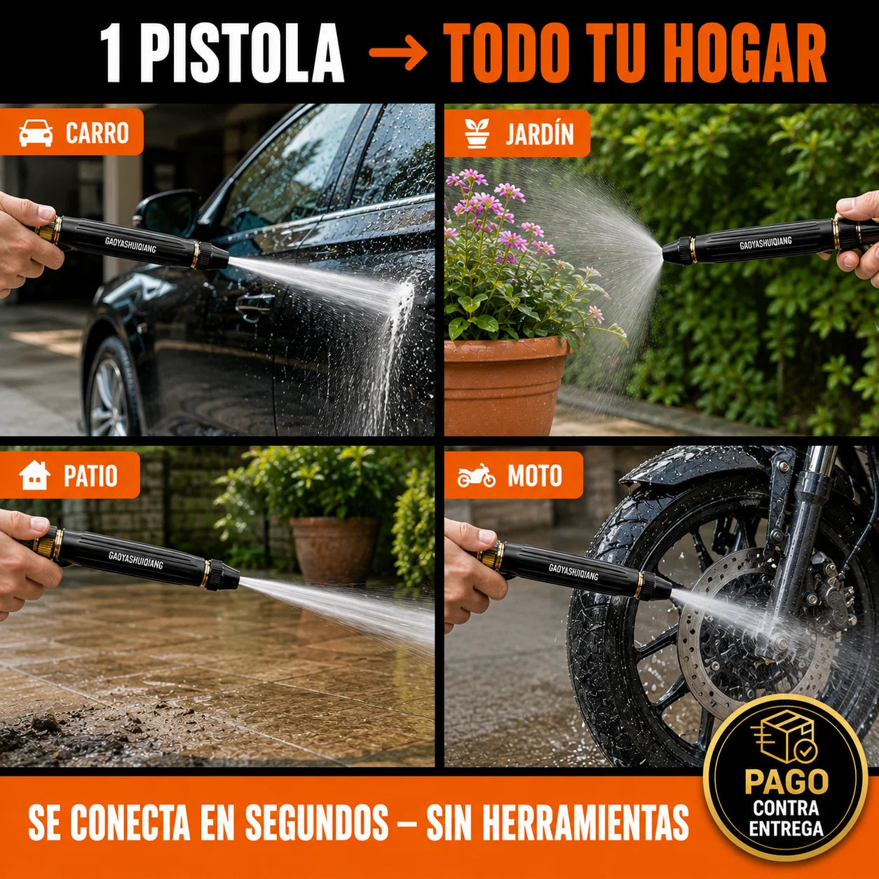 🚿 Pistola de Alta Presión | Limpia Todo 10x Más Rápido Sin Esfuerzo
