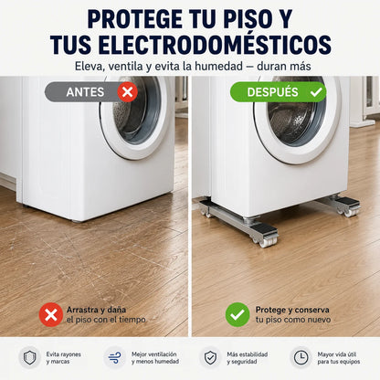 Base Móvil Ajustable | Mueve Electrodomésticos Pesados Sin Esfuerzo