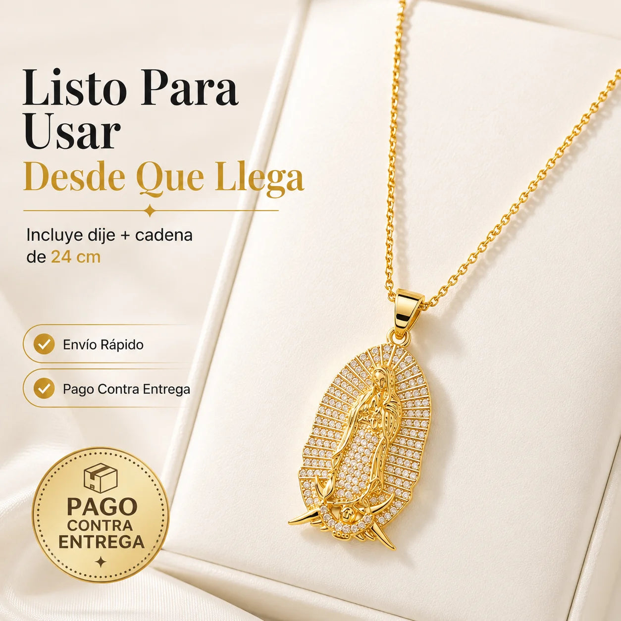 Dije Virgen de Guadalupe Grande | Fe y Brillo que Se Notan