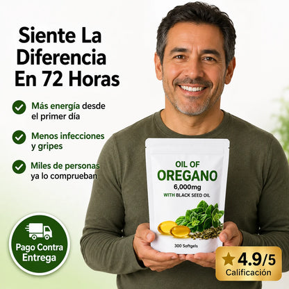 Aceite de Orégano 300 Cápsulas | Refuerza tus Defensas en 72 Horas