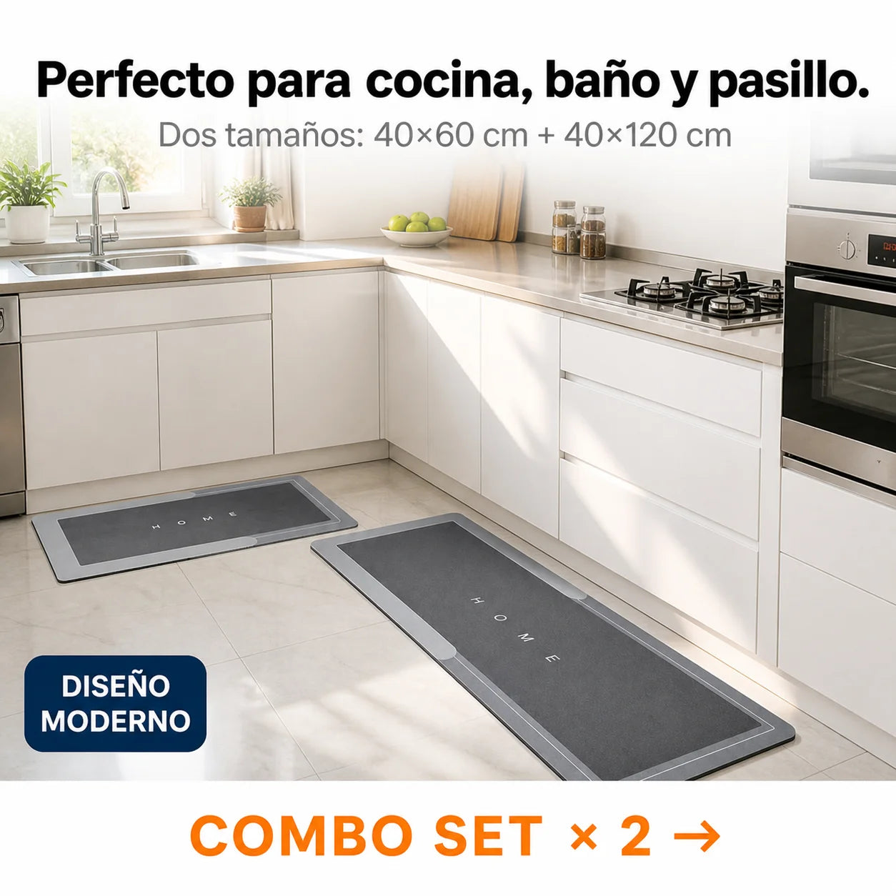 Set de Tapetes Antideslizantes | Piso Seco y Seguro