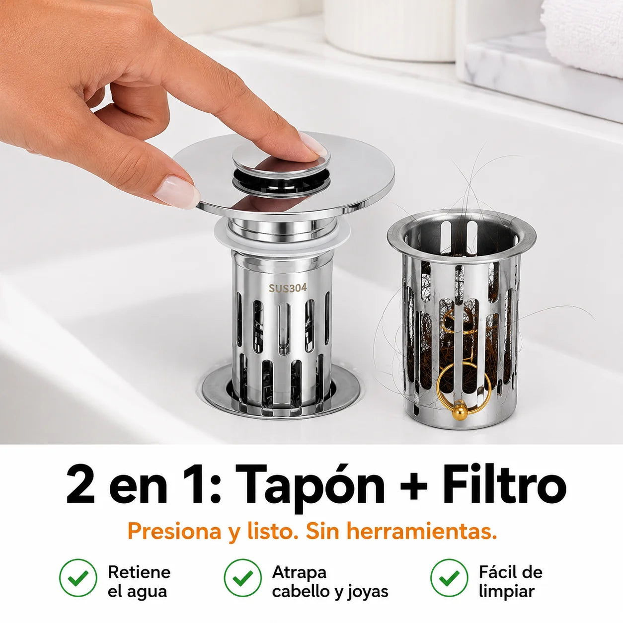 🔧 Tapón Pop-Up  | Adiós a los Desagües Tapados