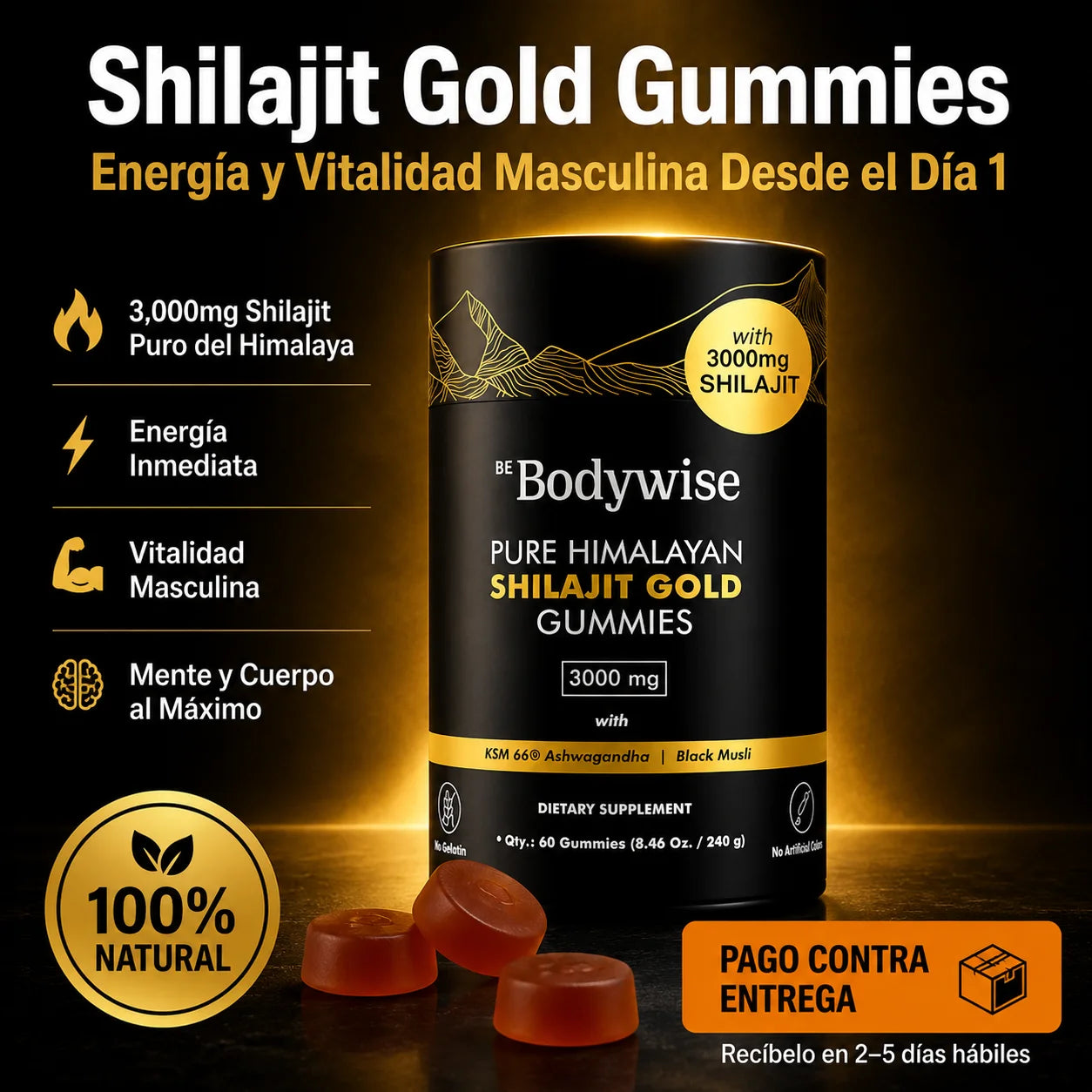 Shilajit Gomas | Energía y Vitalidad Masculina Desde el Día 1