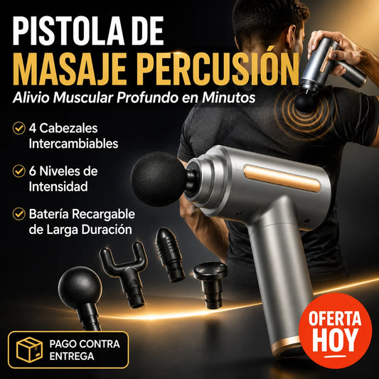 Pistola de Masaje Percusión | Alivio Muscular Profundo en Minutos