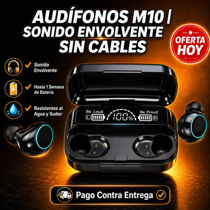Audífonos M10 Inalámbricos | Sonido Envolvente Sin Cables