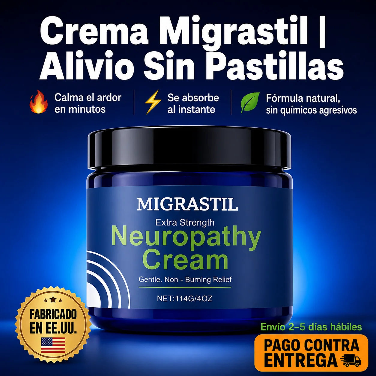 🧴 Crema Migrastil Neuropatía | Alivio Sin Pastillas