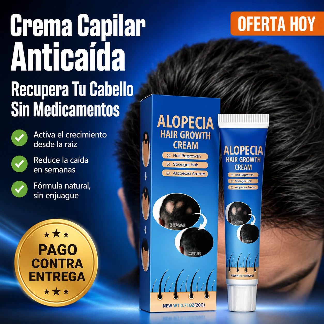 Crema Crecimiento Capilar | Recupera Tu Cabello Sin Medicamentos