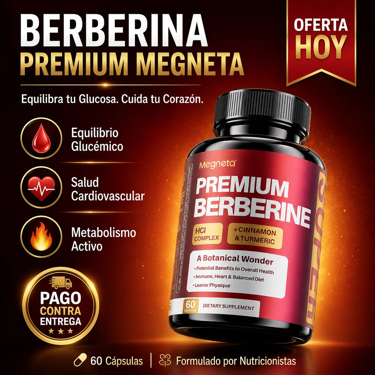 Berberina Premium Megneta | Equilibra tu Glucosa, Cuida tu Corazón