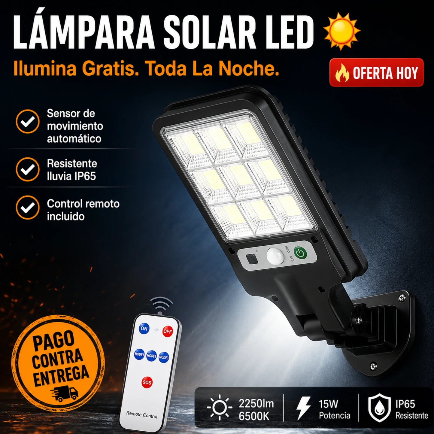 🌞 Lámpara Solar LED | Iluminación Gratis Sin Cables Ni Electricidad