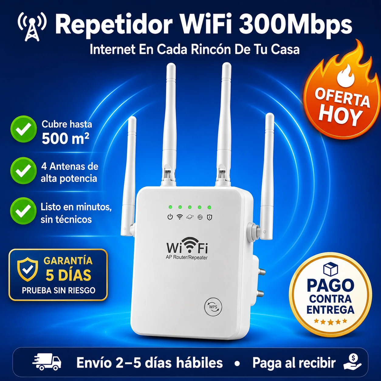 📡 Repetidor WiFi 300Mbps | Internet En Cada Rincón De Tu Casa