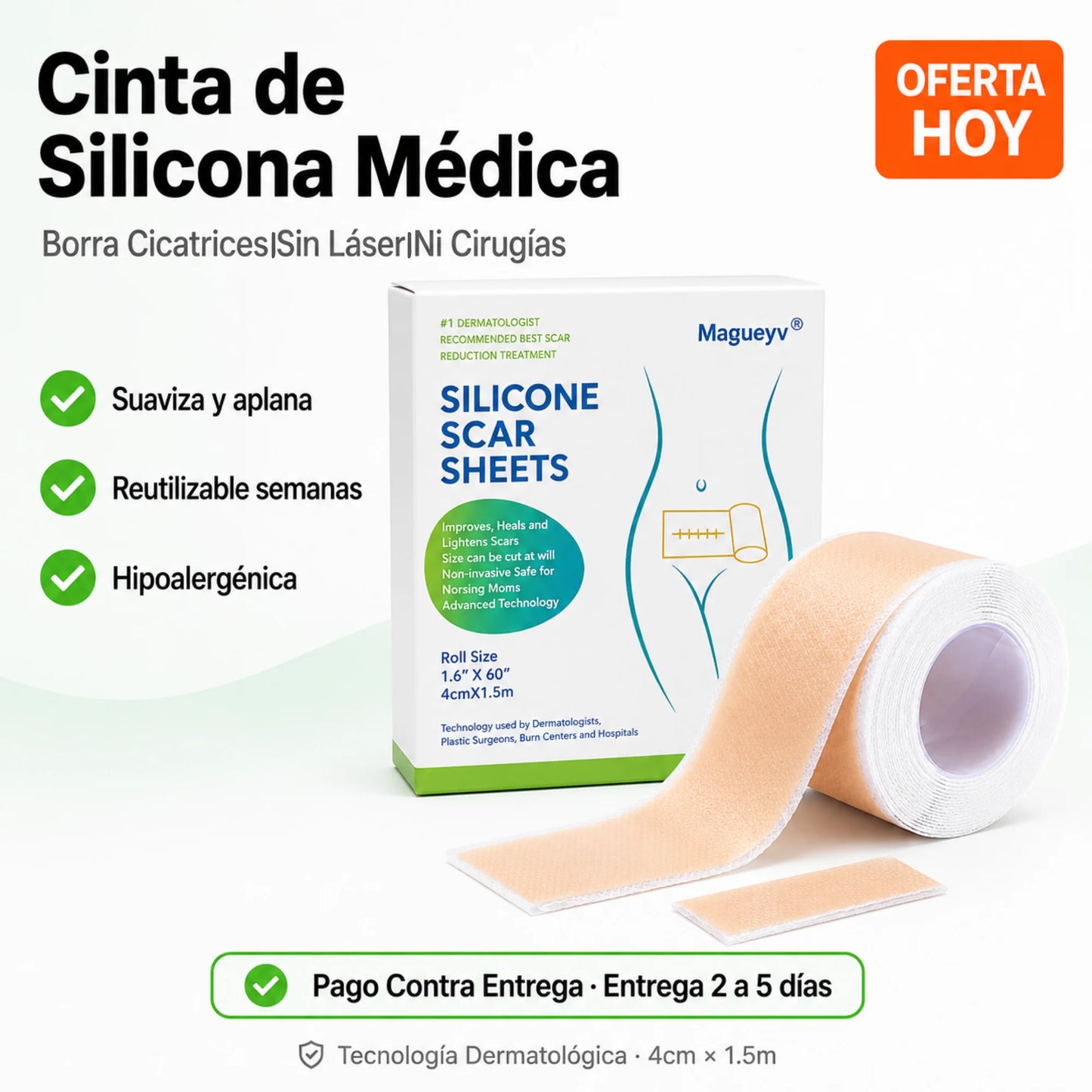 Cinta de Silicona Médica | Borra Cicatrices Sin Láser Ni Cirugías