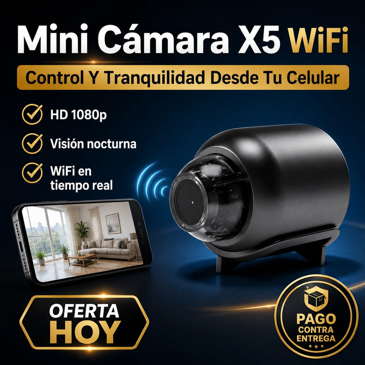 Mini Cámara X5 WiFi | Control y Tranquilidad Desde Tu Celular