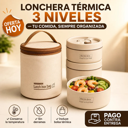 🍱 Lonchera Lunch Box 3 Niveles | Tus Comidas Organizadas y Frescas Todo el Día