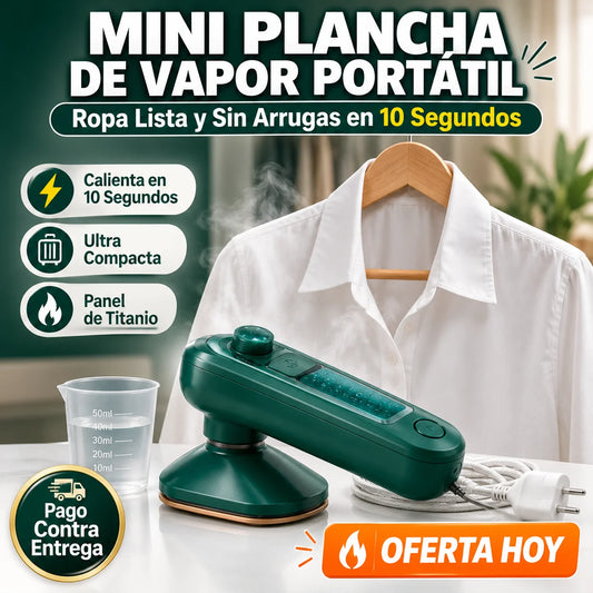 Plancha de Vapor Portátil | Ropa Lista y Sin Arrugas en 10 Segundos