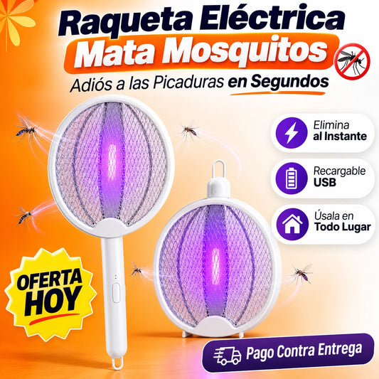 Raqueta Eléctrica Mata Mosquitos | Adiós a las Picaduras en Segundos