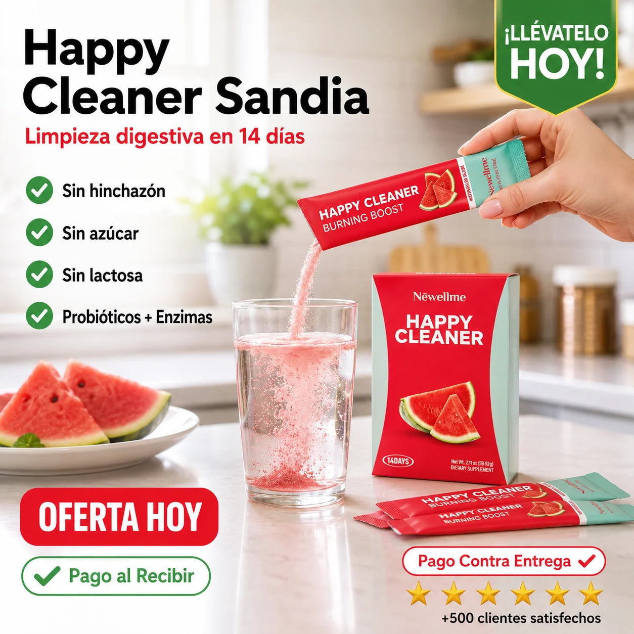 Happy Cleaner Sandia | Limpieza Digestiva Natural en 14 Días