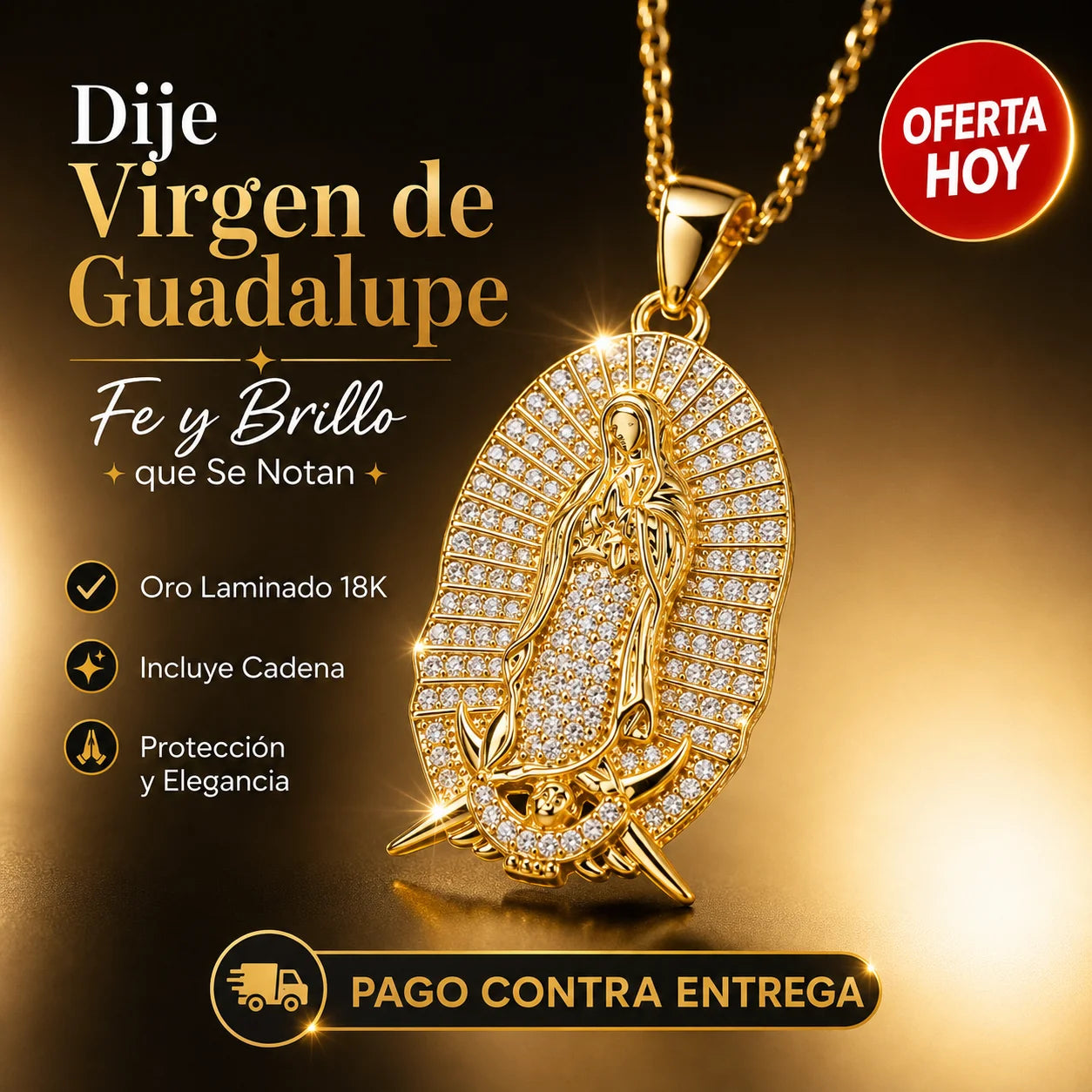 Dije Virgen de Guadalupe Grande | Fe y Brillo que Se Notan