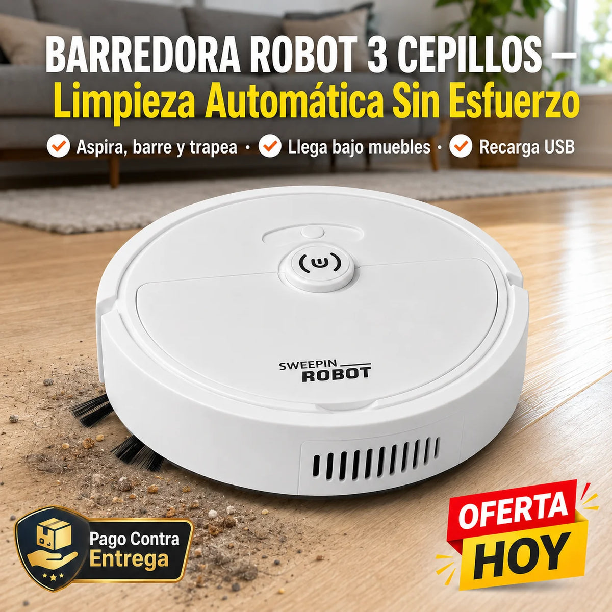 Barredora Robot 3 Cepillos | Limpieza Automática Sin Esfuerzo