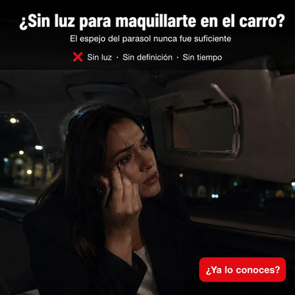 Espejo con Luz LED para Visera de Carro | Maquíllate Perfecto en Cualquier Lugar