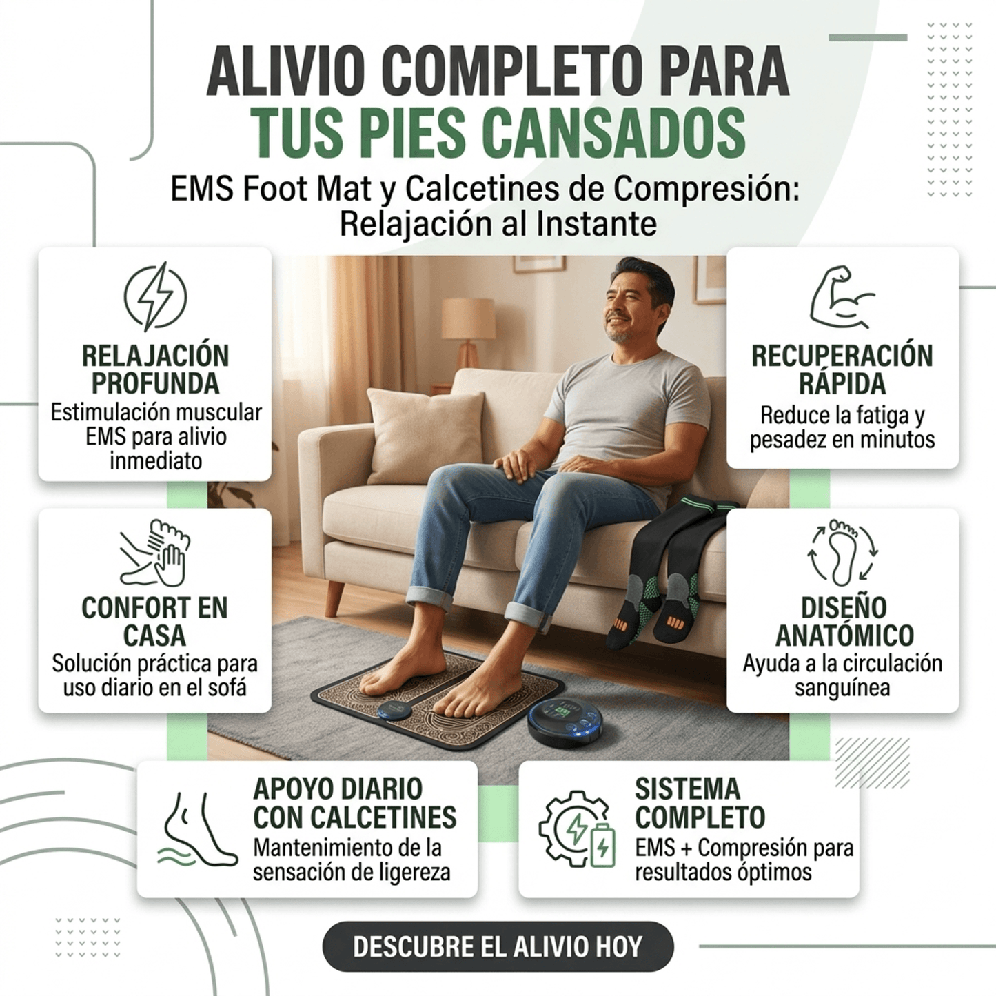 Kit Alivio 24/7™ (Masajeador de Pies + Medias de Compresión)