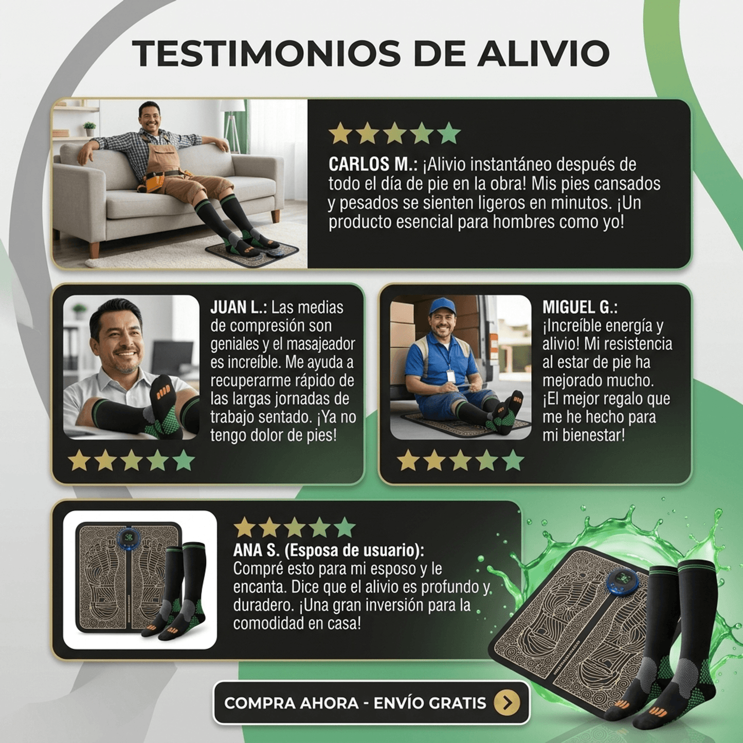 Kit Alivio 24/7™ (Masajeador de Pies + Medias de Compresión)