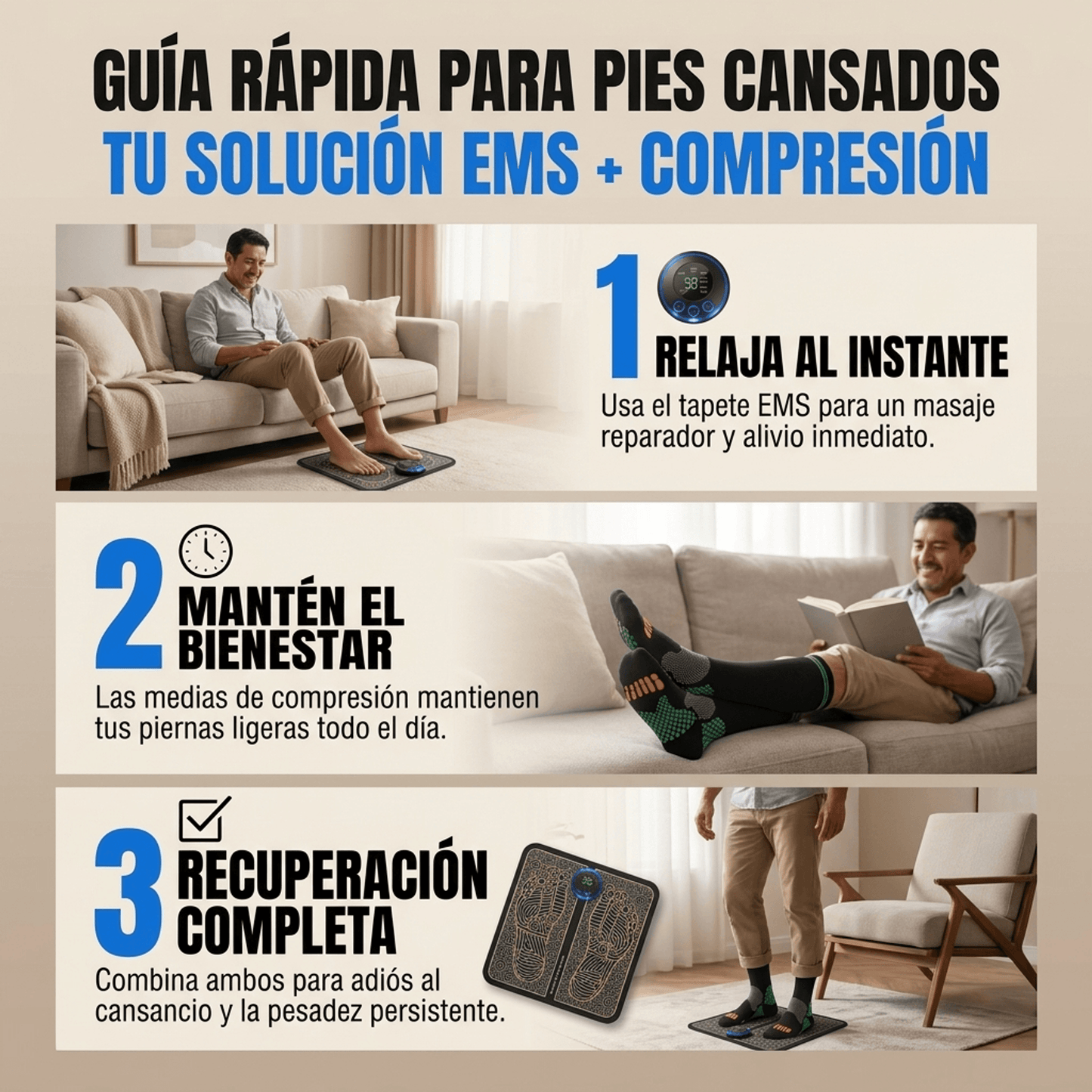 Kit Alivio 24/7™ (Masajeador de Pies + Medias de Compresión)